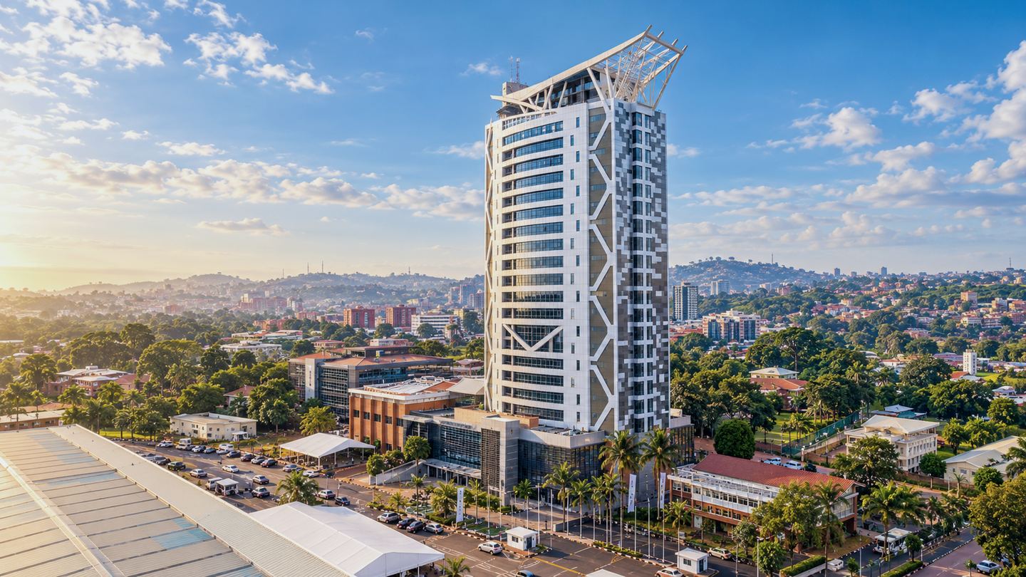 Kampala's business district from above